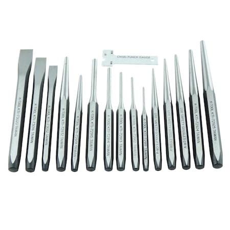 K-Tool International Punch and Chisel Set, 15 pcs. KTI-72901